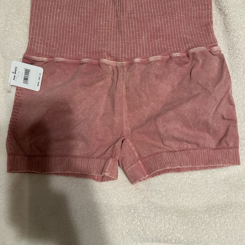 Free people Pink Ribbed Lounge Shorts